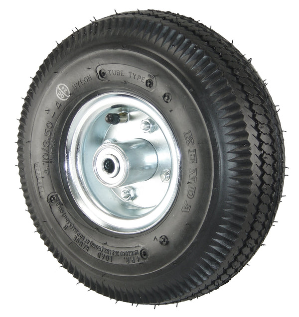 Durastar 10" (410/350-4) x 3-1/2" Pneumatic Wheel, 300 lbs Capacity and 1/2" Flanged Ball Bearing Durastar