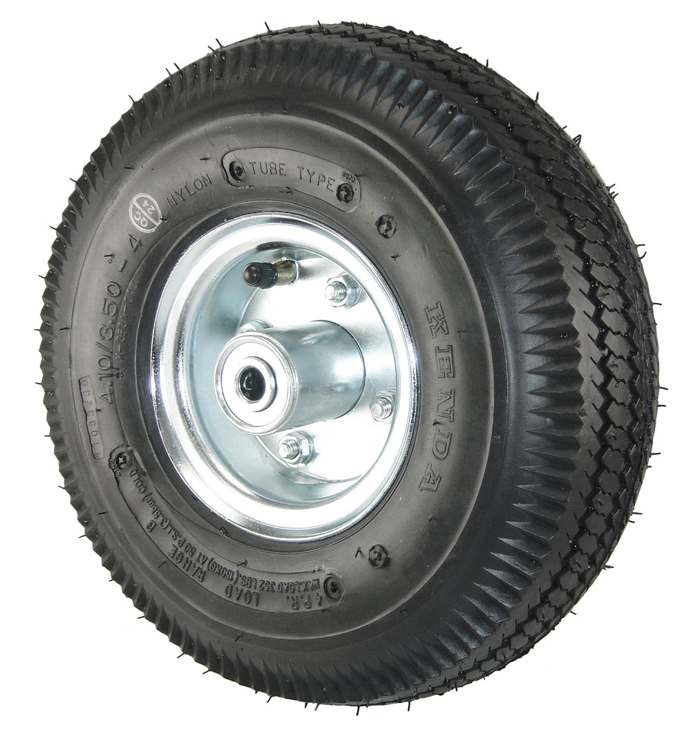 Durastar 10" (410/350-4) x 3-1/2" Pneumatic Wheel, 300 lbs Capacity and 1/2" Flanged Ball Bearing Durastar