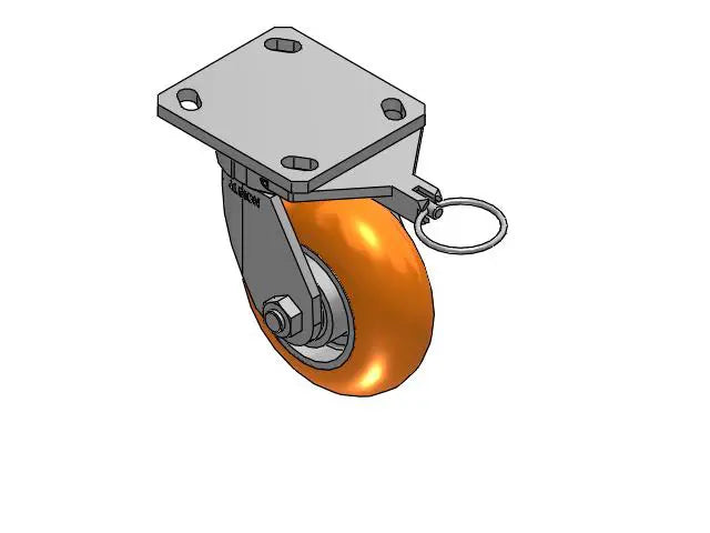 5"x2" Kingpinless Orange Swivel Caster with 4"x4.5" Plate, 1000 lb Capacity Albion-Casters