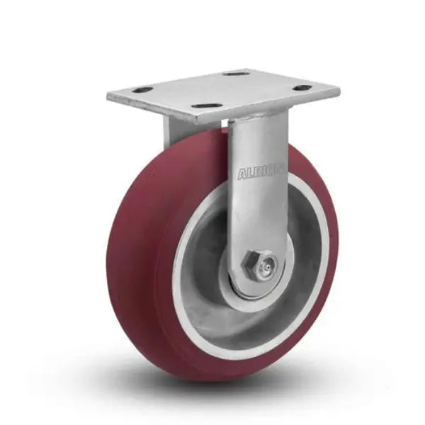 Albion Casters 4" x 2" Kingpinless Rigid Caster with MAX-Efficiency Maroon Wheel and 4" x 4.5" Plate - High-Durability Caster for Industrial Use | Model 110AX04228R Albion-Casters