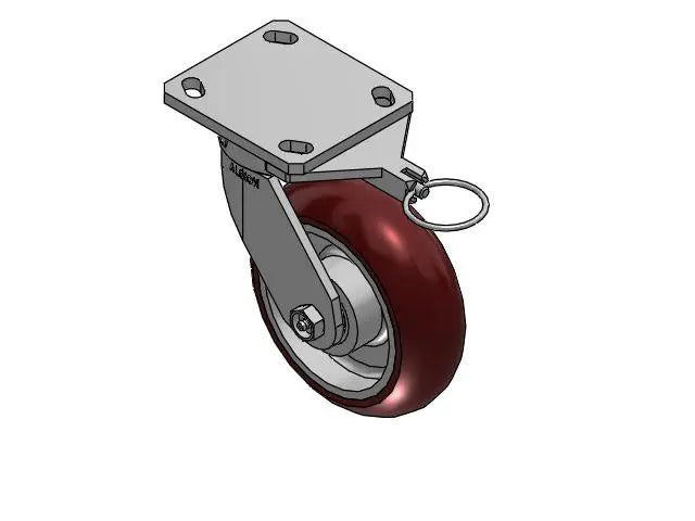 Lead Kingpinless 6"x2" MAX-Efficiency Maroon Caster | 1250 lb Capacity | 4"x4.5" Plate & Swivel Lock | Albion Casters SKU: 110AX06228SLX Albion-Casters