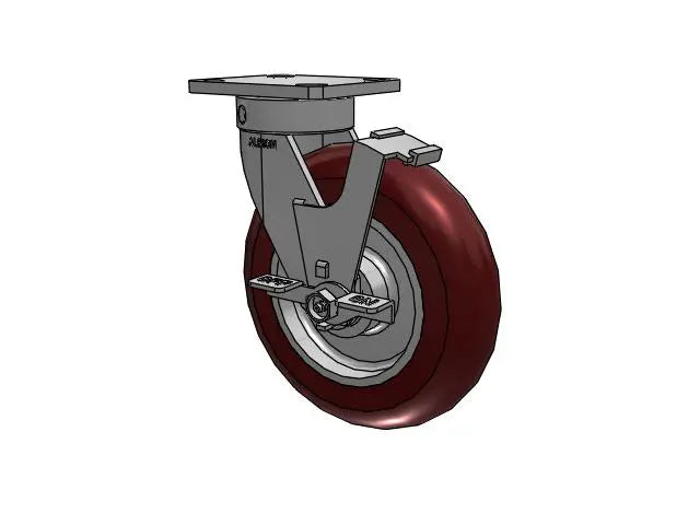 Value Kingpinless 8"x2" Heavy-Duty Polyurethane Caster with Precision Ball Bearings and Zinc Finish - 1500 lb Load Capacity, Ideal for High-Temperature Applications CasterHQ