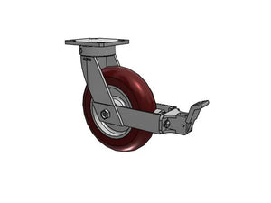 Albion 110AX08228SFBB 8"x2" Maroon Kingpinless Caster with Brake – 1500 lb