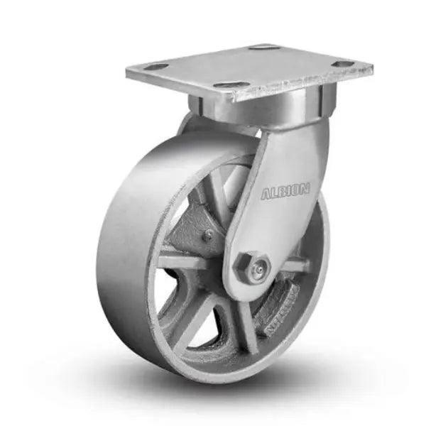 4"x2" Kingpinless Swivel Caster with Heavy-Duty Cast Iron Wheel, 1000 lb Load Capacity Albion-Casters