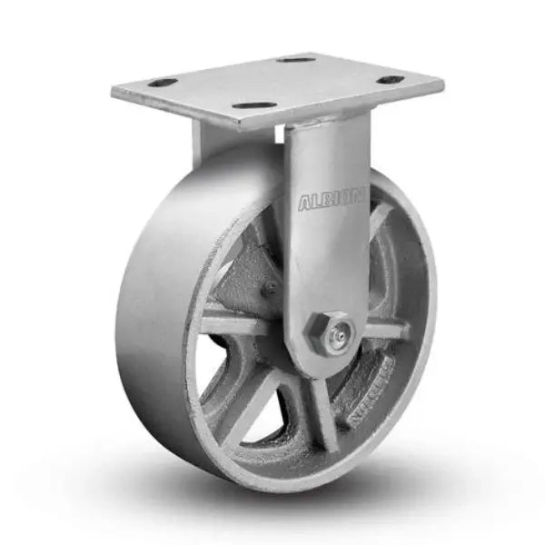 5"x2" Kingpinless Rigid Caster with Heavy-Duty Cast Iron Wheel, 1300 lb Load Capacity Albion-Casters