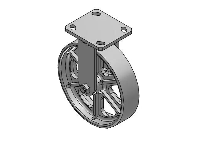 Albion Casters Kingpinless 8" x 2" Cast Iron Wheel Rigid Caster with 4" x 4.5" Plate - Heavy-Duty Industrial Caster for Superior Durability and Performance (Model 110CA08201R01) Albion-Casters