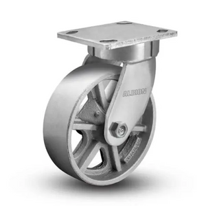 Albion 8"x2" Cast Iron Swivel Kingpinless Caster – 1800 lb