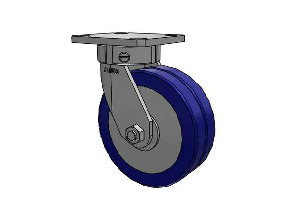 Albion Casters Kingpinless 6" x 2" Swivel Flat Wheel Caster - 4" x 4.5" Plate, Heavy-Duty Performance, Model 110EZ06228S Albion-Casters
