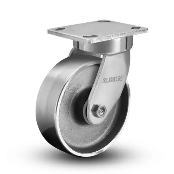 Kingpinless Swivel Caster 4" Heavy-Duty Drop Forged Steel Wheel, 1400 lb Load Capacity Albion-Casters