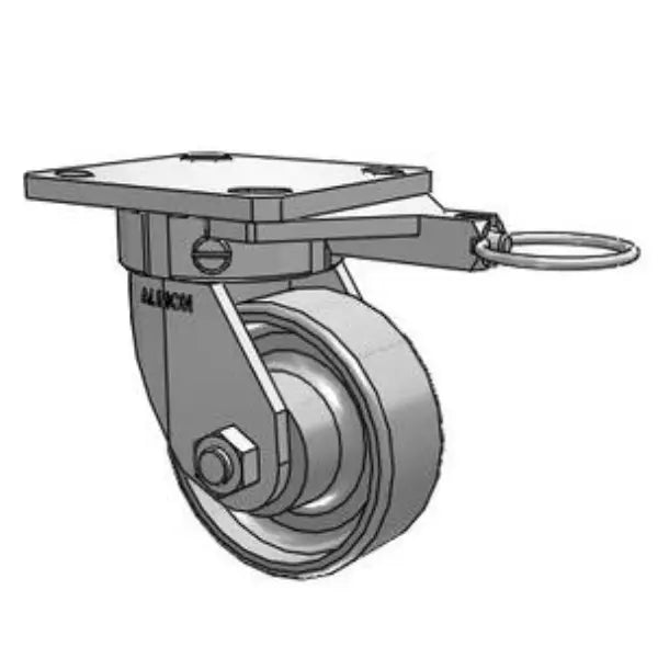 Kingpinless 4"x1.5" Forged Steel Wheel Caster with 4"x4.5" Plate, Swivel Lock, 1400 lb Capacity Albion-Casters