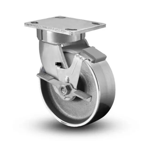 5" Kingpinless Brake Caster with Heavy-Duty Drop Forged Steel Wheel, 1500 lb Load Capacity Albion-Casters
