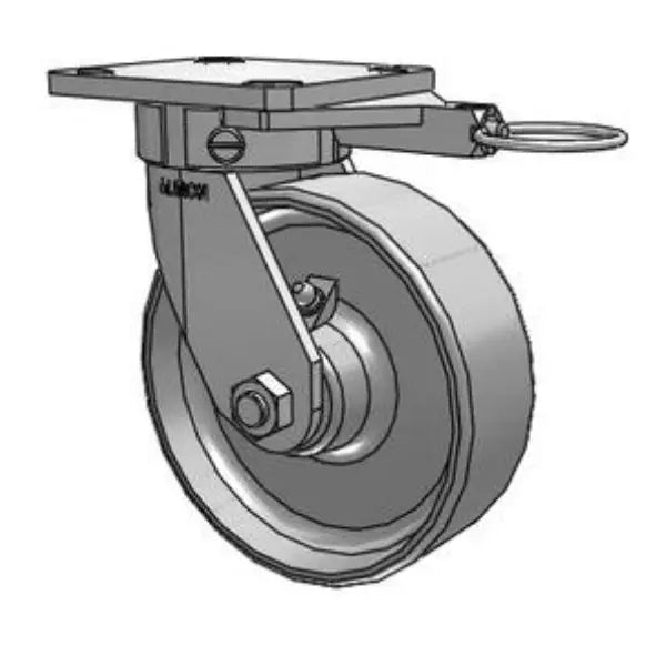 Kingpinless 6"x2" Forged Steel Wheel Caster with 4"x4.5" Plate and Swivel Lock - 1700 lb Capacity Albion-Casters