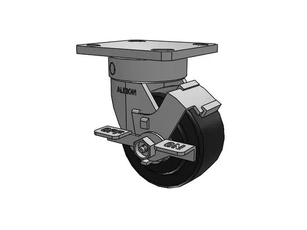 Albion Casters Kingpinless 4" x 2" Trionix Nylon Side-Lock Caster with 4" x 4.5" Plate – Heavy-Duty Industrial Caster for Smooth Maneuverability and Enhanced Durability Albion-Casters