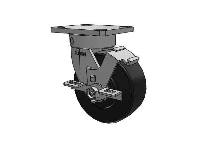 Albion Casters Kingpinless 5x2 Trionix Nylon Side-Lock Caster with 4x4.5 Plate - Heavy-Duty Industrial Caster for Smooth and Stable Movement - Model 110NX05228SFBC Albion-Casters