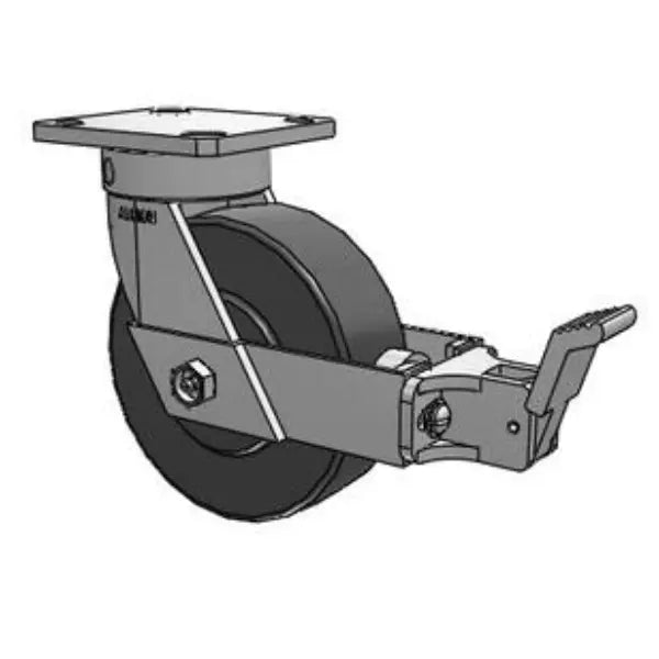 Kingpinless 6"x2" Trionix Nylon Caster with Face Brake, 2000 lb Capacity Albion-Casters