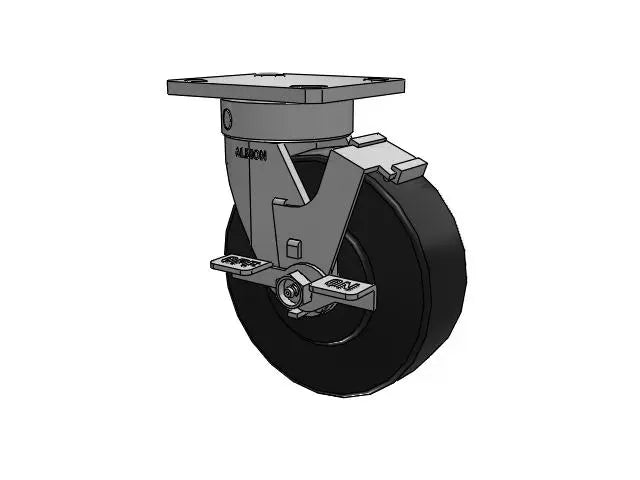 Albion Casters Kingpinless 6x2 Side-Lock Nylon Caster - 110NX06228SFBC | 4x4.5 Plate | Heavy-Duty Performance Albion-Casters