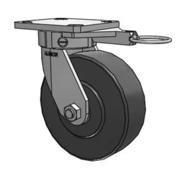 Kingpinless 6"x2" Trionix Nylon Caster with 4"x4.5" Plate & Swivel Lock - 2000 lb Capacity Albion-Casters
