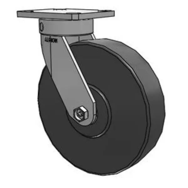 9.5-Inch Kingpinless 8x2 Trionix Nylon Swivel Caster with 4x4.5 Plate, 2000 lb Load Capacity Albion-Casters