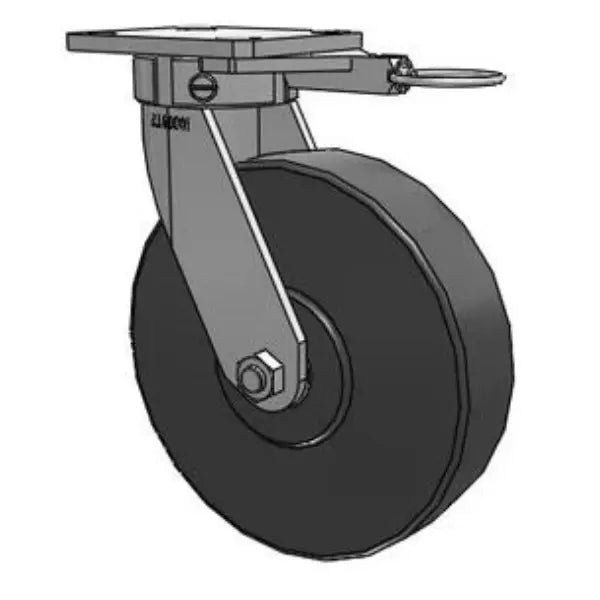 Kingpinless 8"x2" Trionix Nylon Caster with 4"x4.5" Plate & Swivel Lock - 2000 lb Capacity Albion-Casters