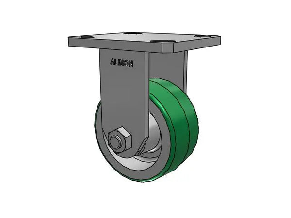 Albion Casters 4" x 2" Kingpinless Rigid Caster with Polyurethane-on-Aluminum Wheel – Heavy-Duty 4" x 4.5" Top Plate – Model 110PD04201R Albion-Casters