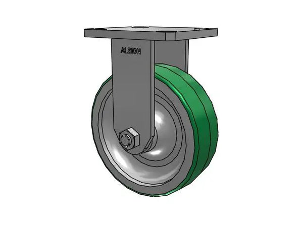Albion Casters 6" x 2" Kingpinless Rigid Caster with Polyurethane-on-Aluminum Wheel and 4" x 4.5" Top Plate - High-Durability Performance Caster, Model 110PD06201R Albion-Casters