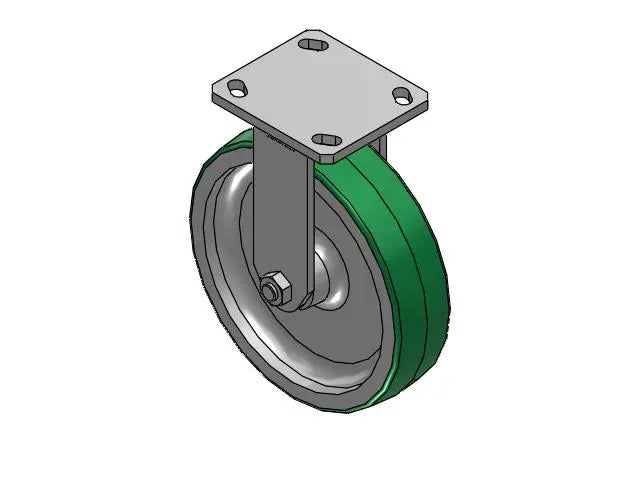 Albion Casters Kingpinless 8 Inch x 2 Inch Polyurethane-on-Aluminum Rigid Caster with 4x4.5 Inch Plate - High-Performance Industrial Caster - Model 110PD08201R01 Albion-Casters