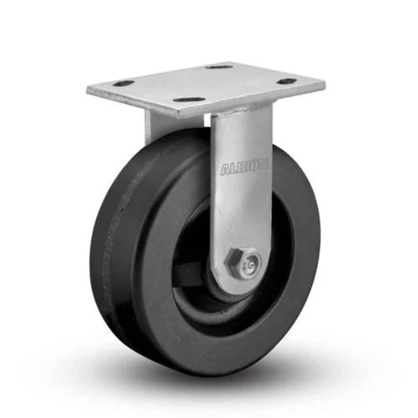 Albion-Casters 6" x 2" Kingpinless Rigid Caster - Heavy-Duty 1200 lb USA Made Phenolic Wheel - 110TM06201R Albion-Casters