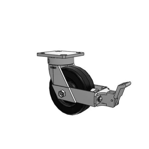 Albion-Casters 6"x 2" Kingpinless Caster with Face Brake, 1200 lb Load Capacity, Phenolic Wheel - USA-Made, 110TM06201SFBB Albion-Casters