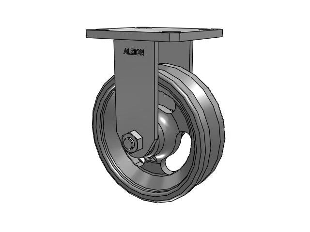 Albion Casters 6x2 Kingpinless Rigid Caster with V-Groove Cast Iron Wheel - Heavy Duty 110VG06201R for Industrial & Commercial Use Albion-Casters
