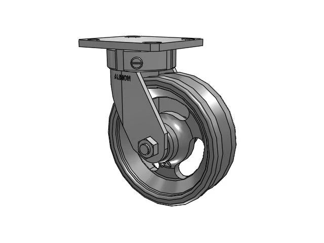 Albion Casters 6"x2" Kingpinless Swivel Caster with V-Groove Cast Iron Wheel – Heavy-Duty Industrial Caster with High Load Capacity – Model 110VG06201S Albion-Casters