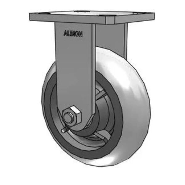 Kingpinless 6x2 XR Rubber Rigid Caster | 450lb Capacity | 4x4.5" Plate | 110XR06229R Albion-Casters