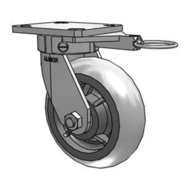 6" Kingpinless Swivel Caster with Lock - 450lb Capacity XR Rubber Wheel Albion-Casters