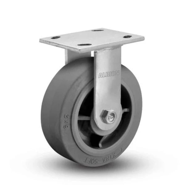 Albion Casters 4" x 2" Kingpinless Rigid Caster with Advanced Rubber Wheel – Heavy-Duty, USA-Made, 400 lb Capacity – Model 110XS04229R Albion-Casters