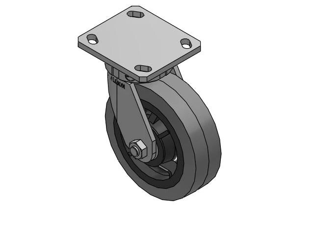 Albion Casters 6" x 2" Kingpinless Swivel Caster - Ergonomic Advanced Rubber Wheel, 4" x 4-1/2" Top Plate, High Load Capacity - Model 110XS06229S Albion-Casters