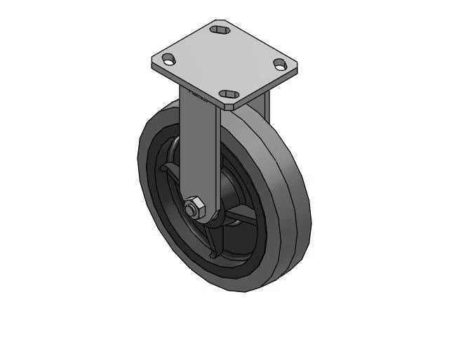 Albion Casters 8" x 2" Kingpinless Rigid Caster with Ergonomic Advanced Rubber Wheel & 4" x 4-1/2" Top Plate - High-Durability Industrial Caster - Model 110XS08229R Albion-Casters
