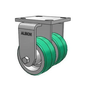 Albion 115PD04201R 4"x2" Poly-on-Aluminum Rigid Dual Wheel Caster – 2000 lb