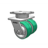 Dual Wheel Kingpinless Caster 115PD04201S  - 4"x2" Poly-on-Aluminum, 2000 lb Capacity, 4"x4.5" Plate Albion-Casters