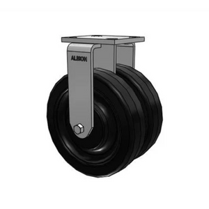Albion 8"x2" Phenolic Rigid Dual Wheel Kingpinless Caster – 2000 lb