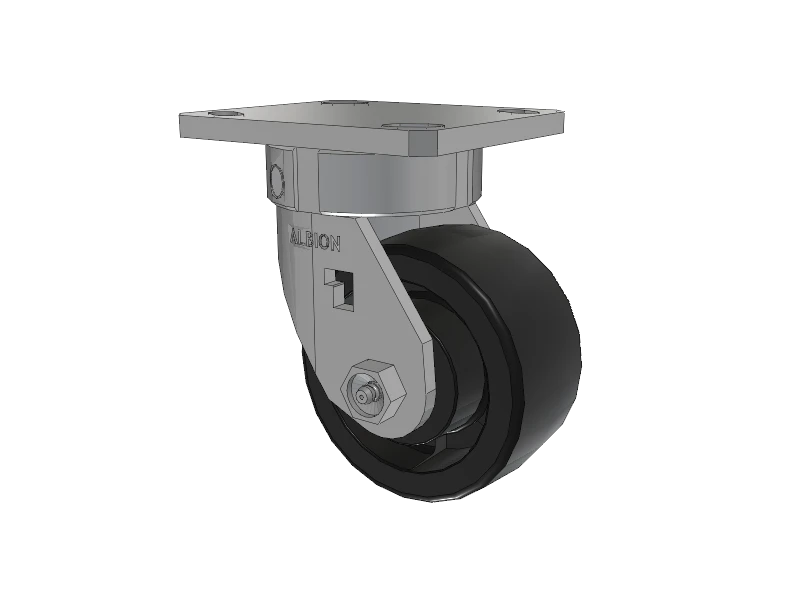Albion Casters Kingpinless Nylon High-Heat Wheel Caster, 4" x 2" with 4" x 4.5" Plate - Model 120HT04201S - Stainless, Durable for Industrial Use Albion-Casters
