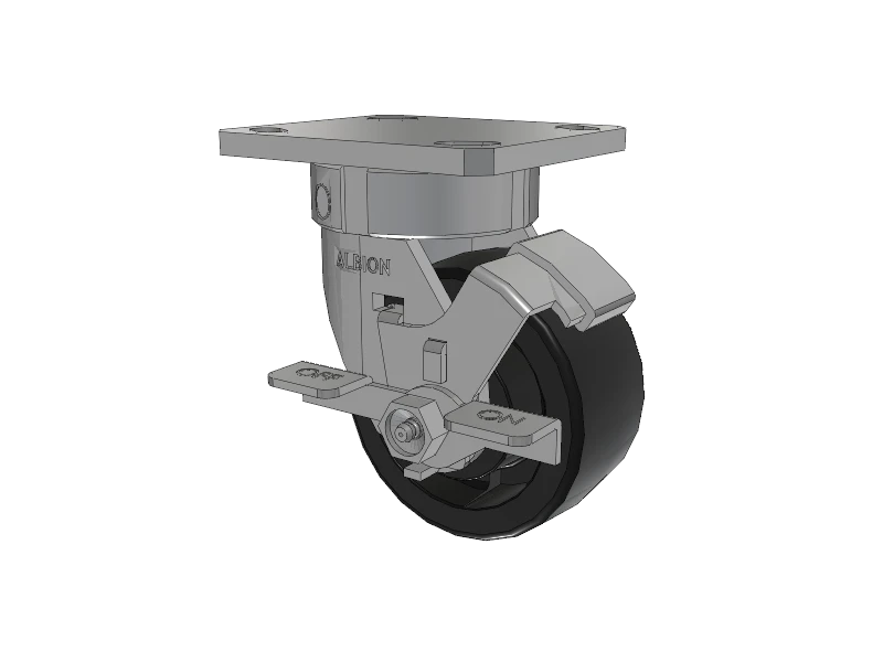 Albion Casters 4" x 2" Stainless Kingpinless Nylon High-Heat Wheel Caster, Side-Lock - 120HT04201SFBD Albion-Casters