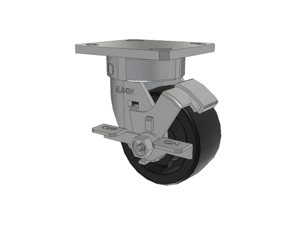 Albion Casters 4" x 2" Stainless Kingpinless Nylon High-Heat Wheel Caster, Side-Lock - 120HT04201SFBD Albion-Casters