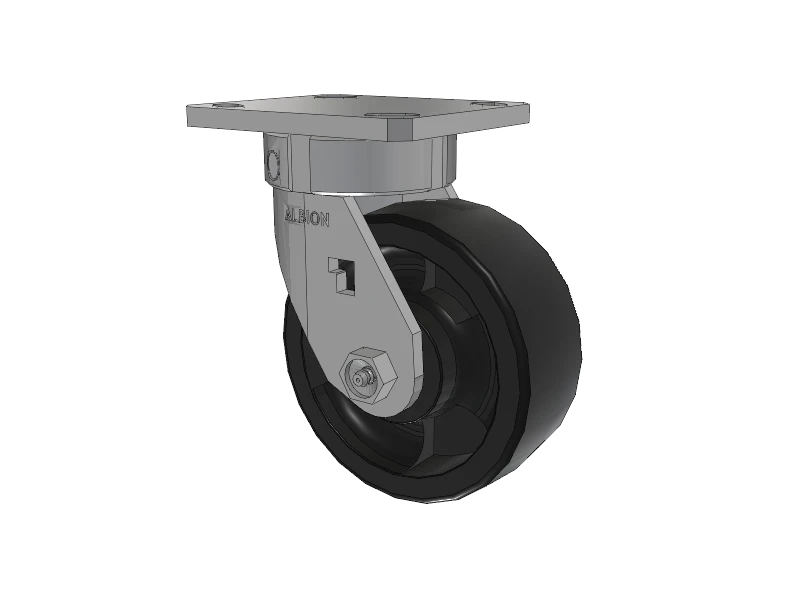 Albion Casters Stainless Kingpinless 5" x 2" Nylon Wheel - High-Heat Resistant Caster with 4" x 4.5" Plate, Model 120HT05201S Albion-Casters