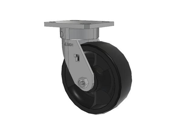 Albion Casters Stainless Kingpinless Caster – 6" x 2" Nylon High-Heat Wheel with 4" x 4.5" Plate – Durable Industrial Caster for High-Temperature Environments - Model 120HT06222S Albion-Casters