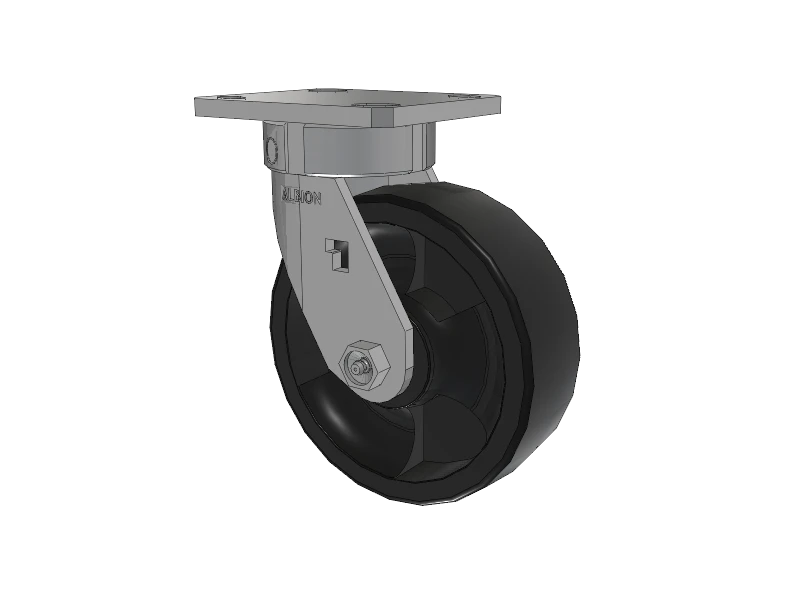 Albion Casters Stainless Kingpinless Caster – 6" x 2" Nylon High-Heat Wheel with 4" x 4.5" Plate – Durable Industrial Caster for High-Temperature Environments - Model 120HT06222S Albion-Casters