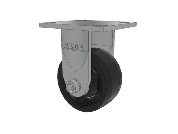 Albion Casters 4" x 2" Stainless Kingpinless Rigid Caster - MAX Nylon Wheel, Heavy-Duty Load Capacity, Model 120NG04229R Albion-Casters