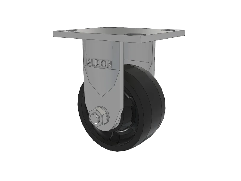 Albion Casters 4" x 2" Stainless Kingpinless Rigid Caster - MAX Nylon Wheel, Heavy-Duty Load Capacity, Model 120NG04229R Albion-Casters