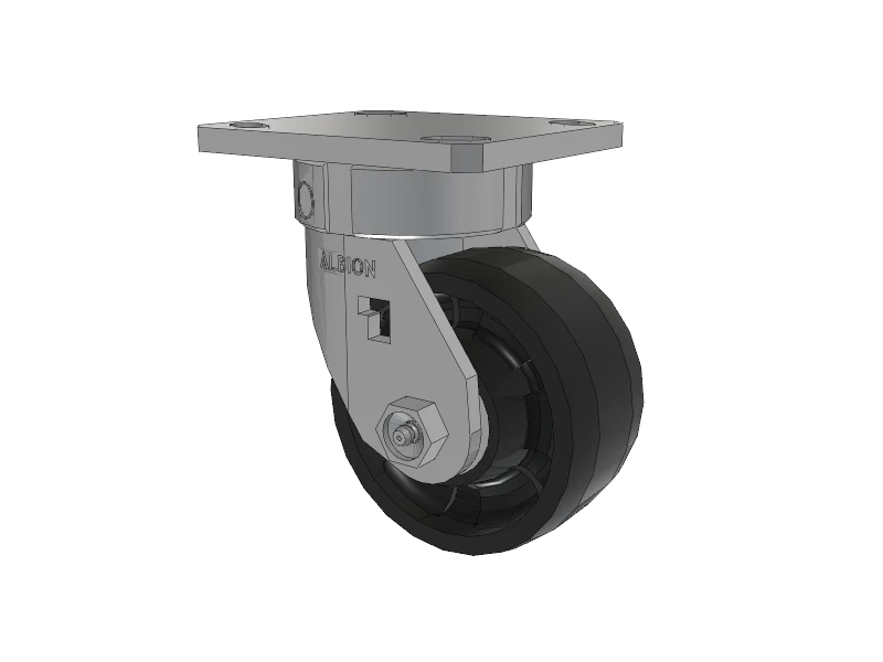 Albion Casters Stainless Kingpinless 4" x 2" MAX Nylon Wheel Caster - Heavy-Duty 4x4.5 Plate | Model 120NG04229S Albion-Casters