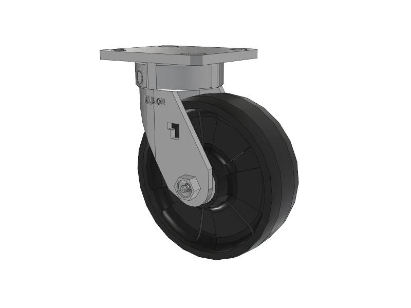 Albion Casters Stainless Kingpinless 6" x 2" MAX Nylon Caster Wheel with Precision Ball Bearings and 4" x 4.5" Plate – High Performance Industrial Caster, Model 120NG06229S Albion-Casters