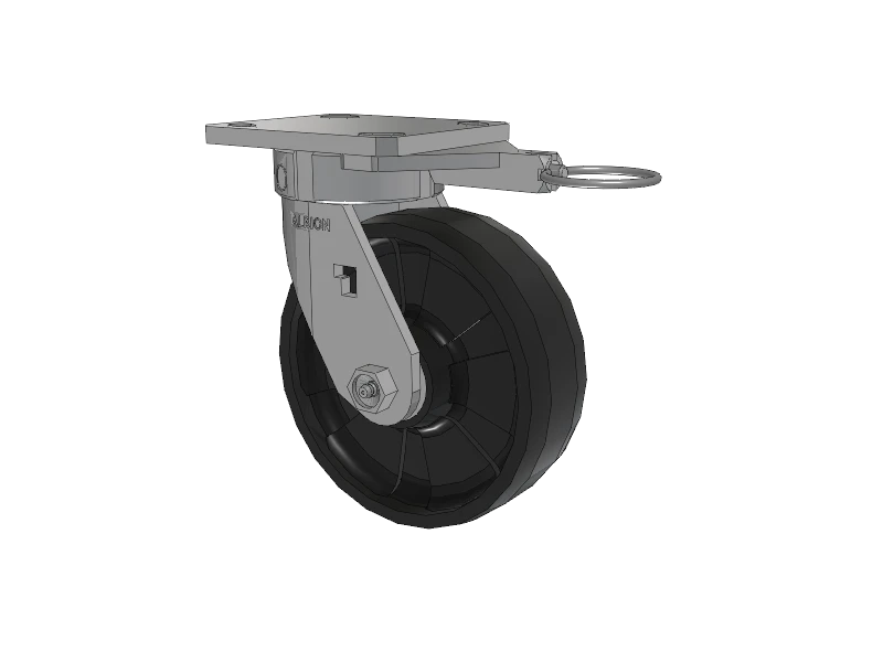 Albion Casters Stainless Steel Kingpinless Swivel Caster - 6" x 2" MAX Nylon with Precision Ball Bearings & 4" x 4.5" Plate, Swivel Lock - High Durability and Smooth Operation Albion-Casters