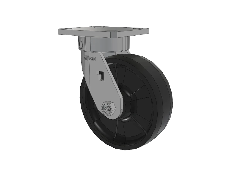 Albion Casters Stainless Kingpinless 6" x 2" MAX Nylon Delrin Bearing Wheel Caster with 4" x 4.5" Plate - Heavy-Duty Caster for Smooth, Durable Performance Albion-Casters